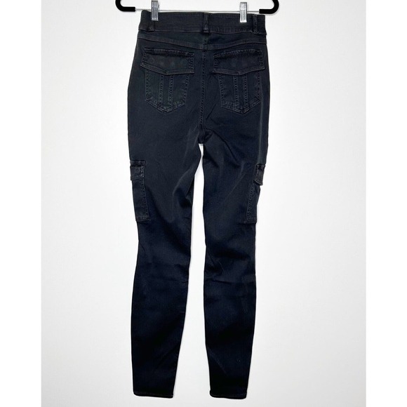 NWT Spanx Twill Cargo Pants Tapered Leg High Rise Womens Black Size Medium Tall - Picture 4 of 6